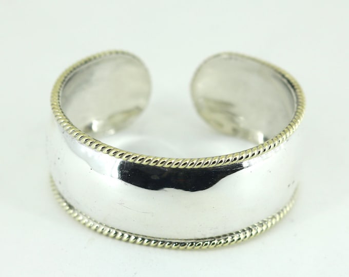 Vintage MidCentury Mexican Textured Cuff Bracelet Sterling Silver BR 1940