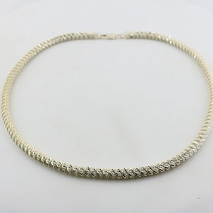 Vintage 17 Inch Italy Men Thick Beautiful Twisted Rope Wire Chain Design Necklace 925 Sterling NC 1260J