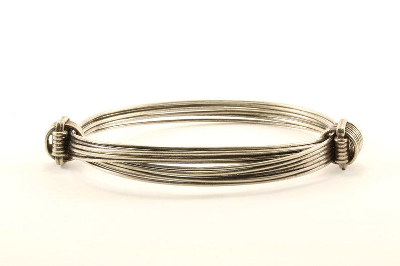 Vintage Beautiful Wire Cable Design Bangle Bracelet 925 Sterling BR 2205