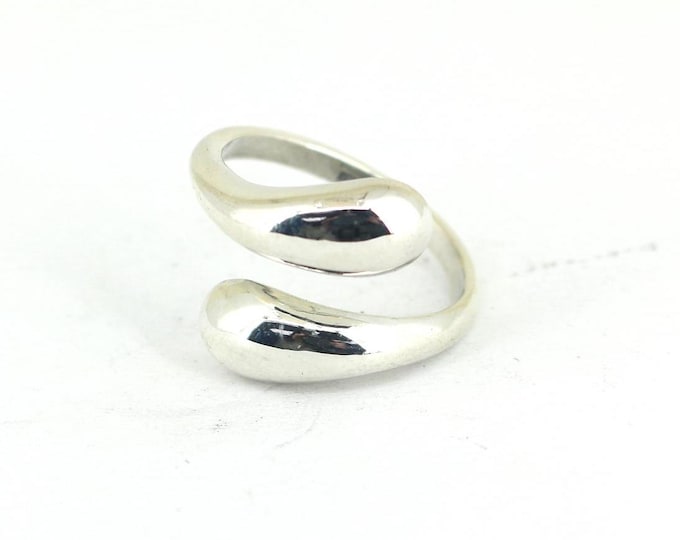Vintage Size 6 Snake Overlap Stripped Design Ring  925 Sterling RG 685
