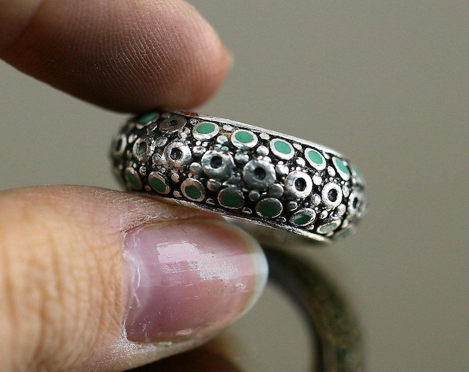 Vintage Beads Beaded Bubbles Lucky Brand Band Design Ring 925 Sterling Size 7 RG 4361