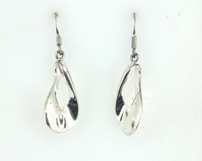 Vintage Abstract Twisted  Drop/Dangle  Earrings Sterling Silver ER 1118