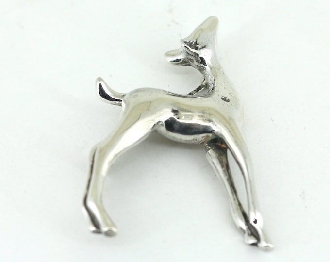 Vintage Deer Signed Bab (B.A. BALLOU & CO) Animal Design Pin/Brooch 925 Sterling BB 195