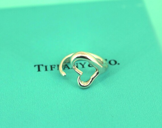 Vintage Tiffany & Co. Elsa Peretti Open Heart Ring Sterling Silver