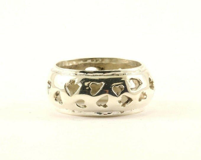 Vintage Dome Shape Open Design Band Ring 925 Sterling RG 3694