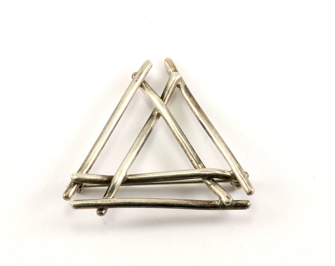 Vintage Taxco Triangle Design SK Pin/Brooch 925 Sterling BB 620-E
