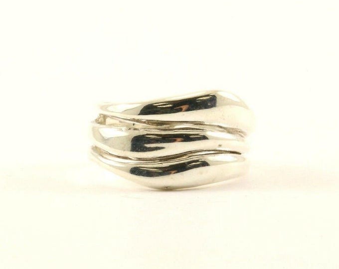 Vintage Wave Design Band Ring 925 Sterling RG 3709