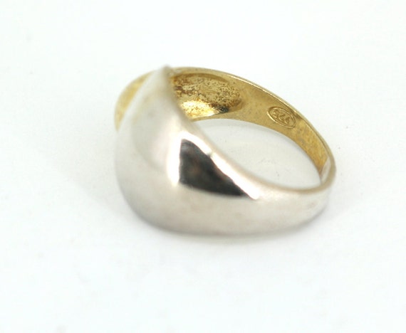 Vintage Size 7 Gold Plated Dome Ring 925 Sterling… - image 3