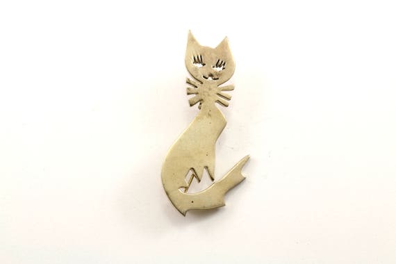 Vintage Taxco Cat Design Pin/Brooch 925 Sterling … - image 1