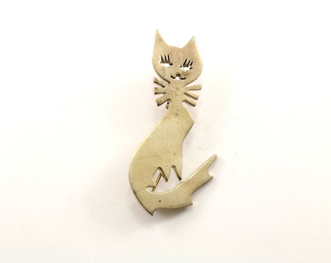 Vintage Taxco Cat Design Pin/Brooch 925 Sterling BB 784-E
