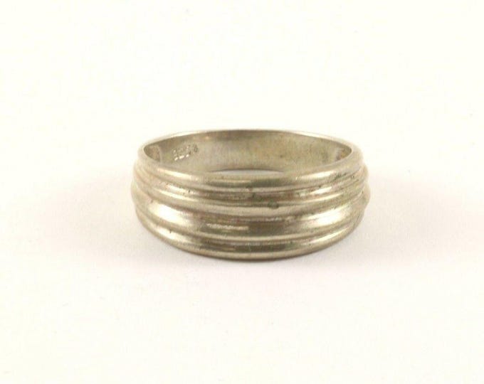 Vintage Four Lines Simple Band Design Ring 925 Sterling RG 3777