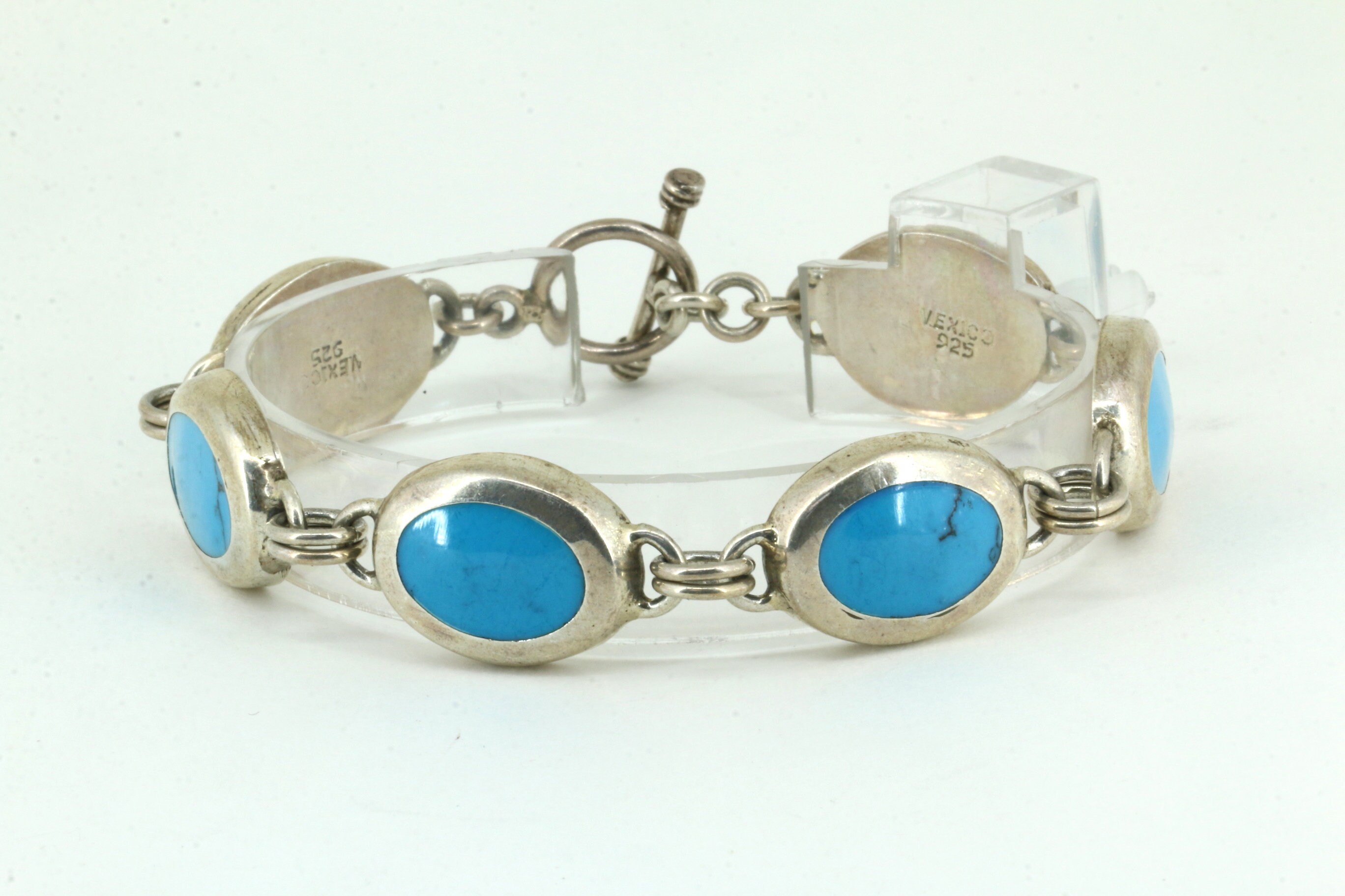 Bracciale A Catena Vintage Con Pietra Turchese Ovale | Boho Chic Per Donna E Ragazza | Lega Zinco