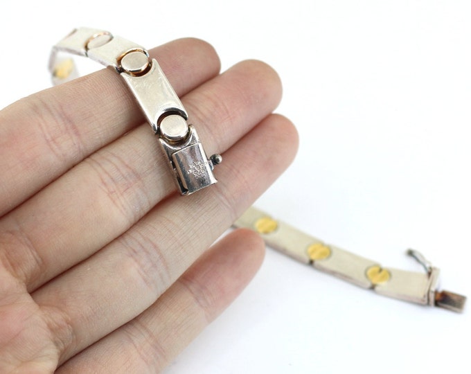 Vintage Italian Milor Vermeil Gold Plated Link Bracelet 925 Sterling BR 2823