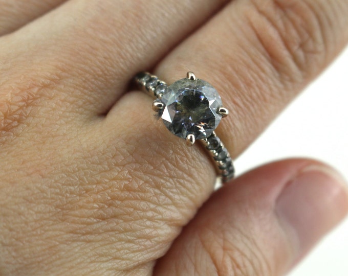 Vintage Size 6 Crystal CZ Engagement Ring 925 Sterling RG 1860