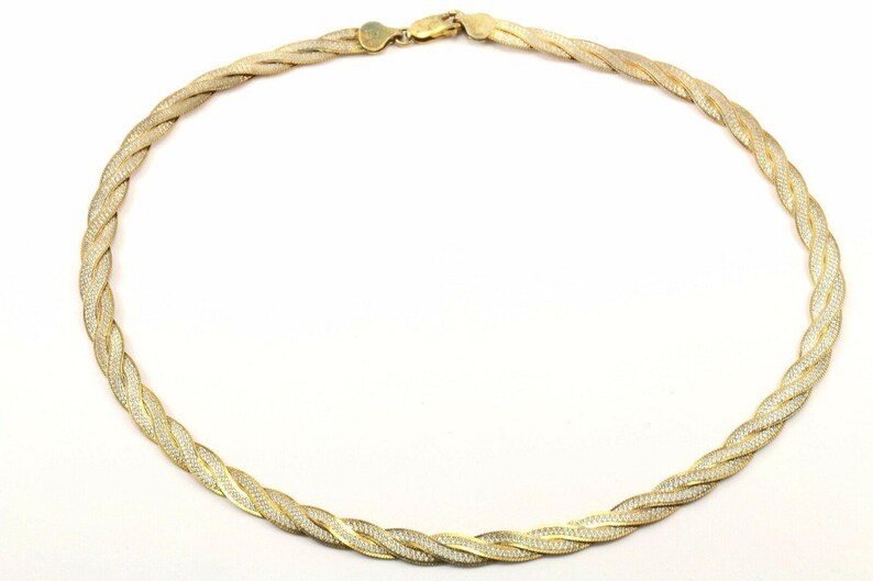 Vintage Italy Fas Twisted Design Gold Tone Necklace 925 Etsy