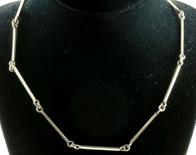 Vintage Long Bar Design Necklace 925 Sterling Nc 1523(123765809564)