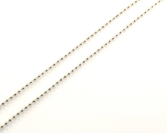 Vintage 30 Inch Italy Beads Beaded Chain Necklace 925 Sterling NC 768-E