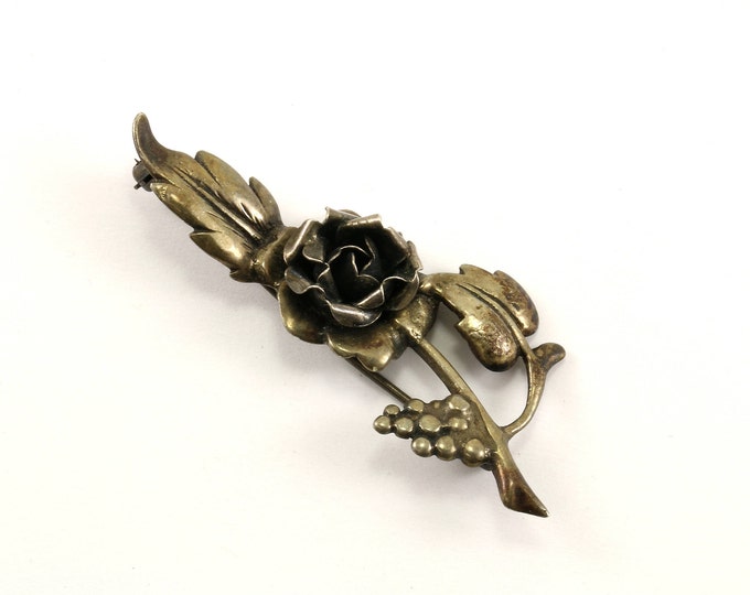 Vintage Flower Floral Design Pin/Brooch 925 Sterling BB 667