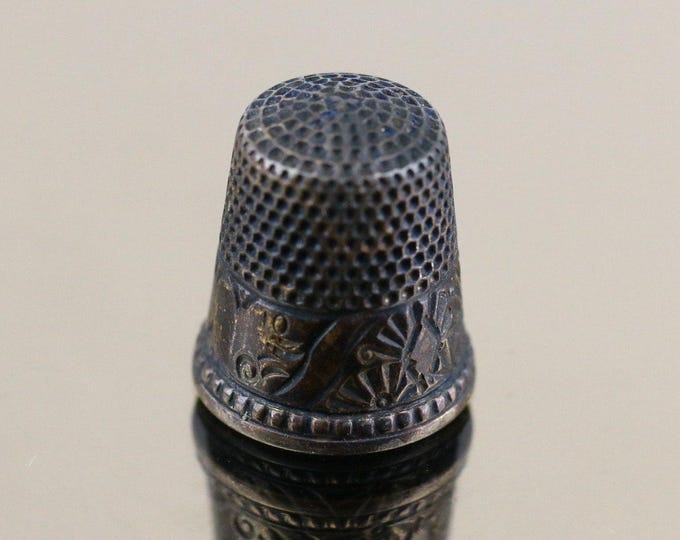 Vintage Tarnished Finger Protection For Sewing Thimble 925 Sterling Silver Ot 1234