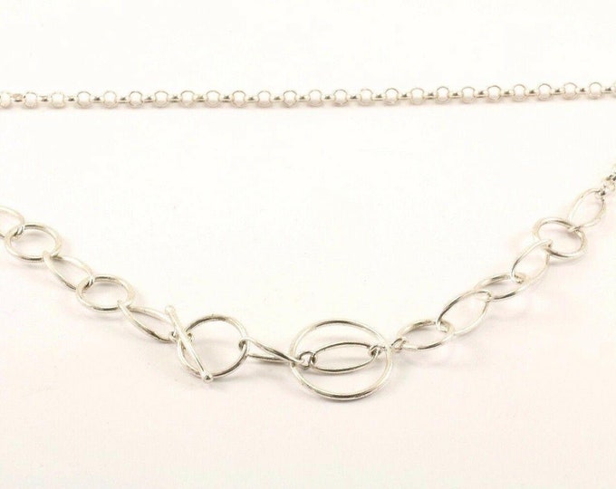Vintage 17 Inch Belcher Design Chain Necklace 925 Sterling Silver Nc 475