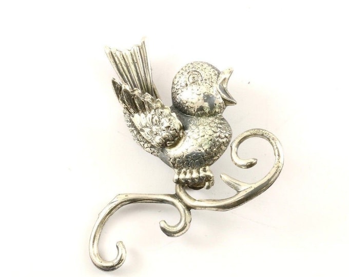 Vintage Small Cute Bird Design Pin/brooch 925 Sterling Bb 1325