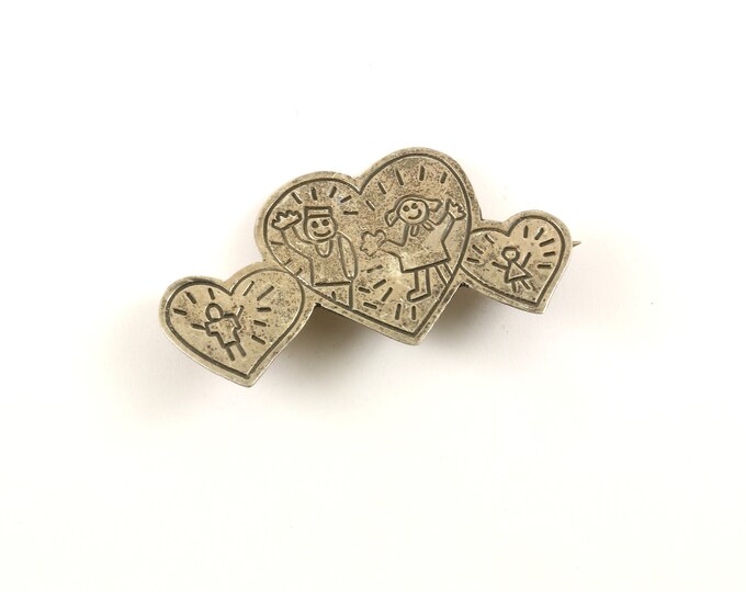 Vintage EFC Family Love Design Pin/Brooch 925 Sterling BB 1731