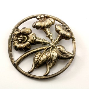 Vintage Danecraft Flowers Floral Design Pin/Brooch 925 Sterling BB 796-E