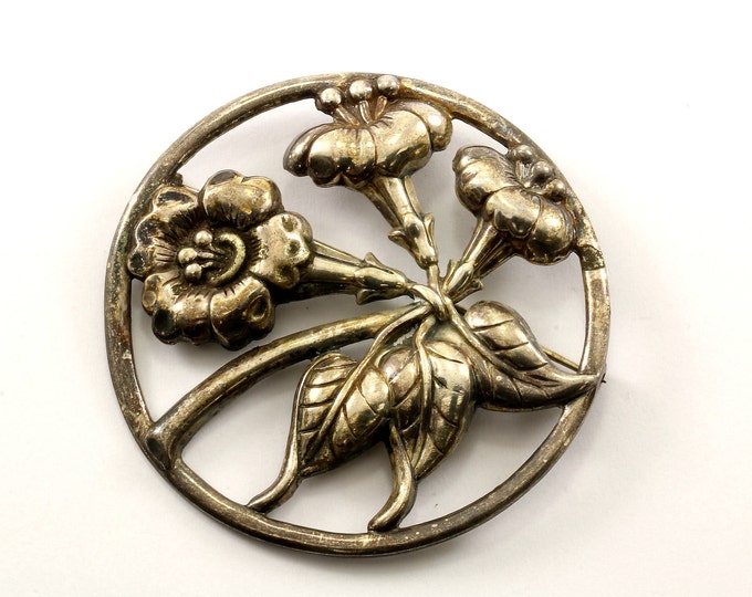 Vintage Danecraft Flowers Floral Design Pin/Brooch 925 Sterling BB 796-E