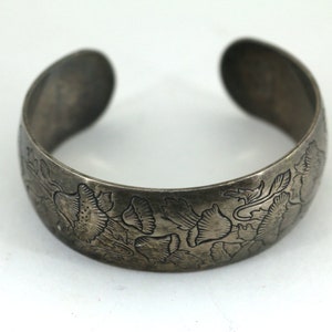 Vintage Sterling Silver Floral Kirk & Son Ladies Cuff Bracelet BR 2482