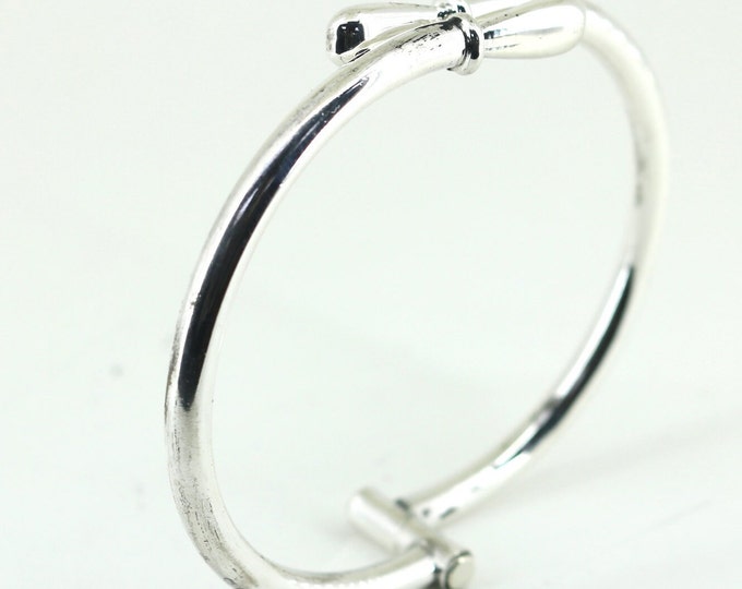 Vintage Mexico Taxco Square Cubes Hollow Overlap  Design Bangle Bracelet 925 Sterling BR 1244
