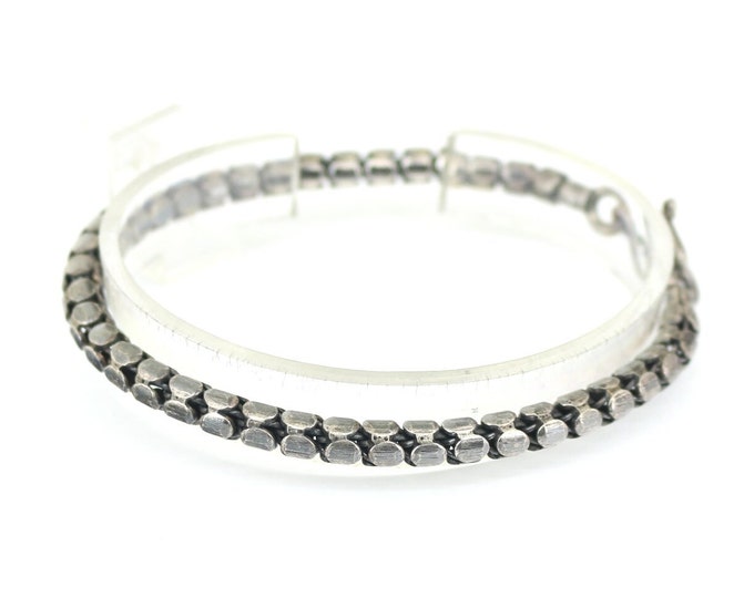 Vintage Beautiful Box Chain  Bracelet 925 Sterling Silver BR 2625