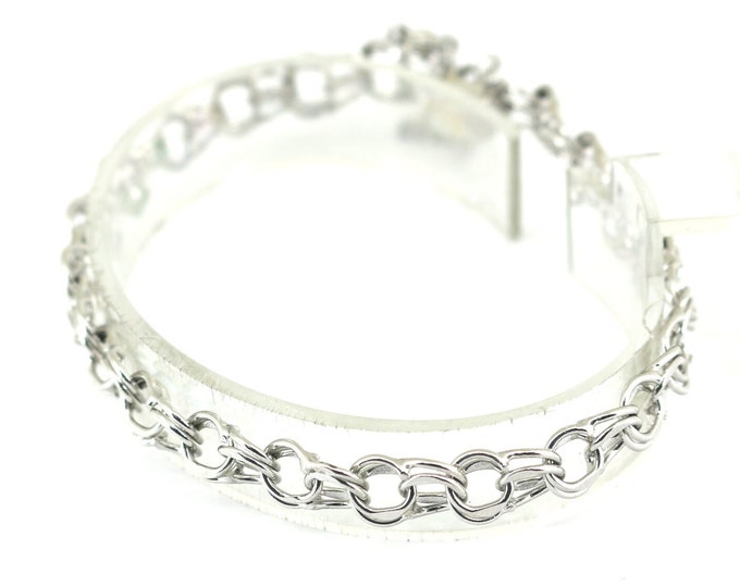 Vintage Charm Rolo Chain Bracelet Sterling Silver BR 3447