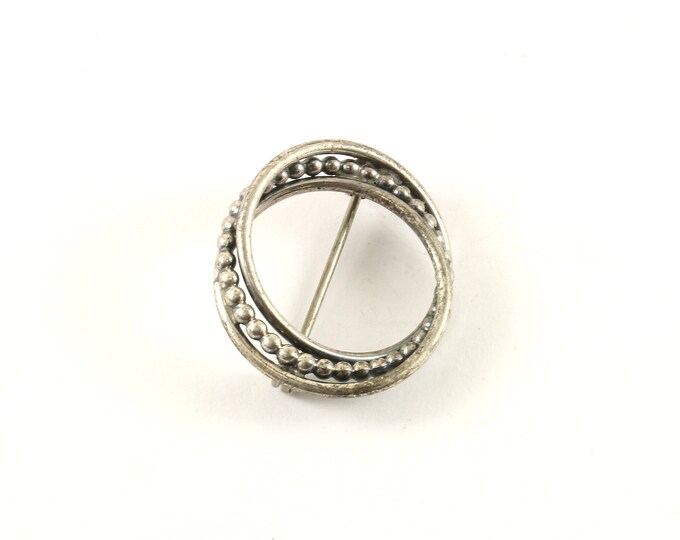 Vintage Silver Initial Letter O Shape Modern Design Pin/Brooch 925 Sterling BB 1571