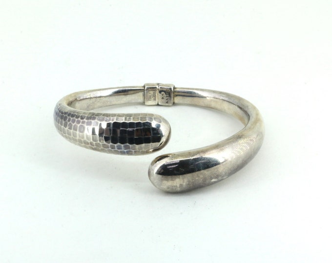 Vintage La Dea Bendata Designer Hinge Bangle Bracelet 925 Sterling Br 3233