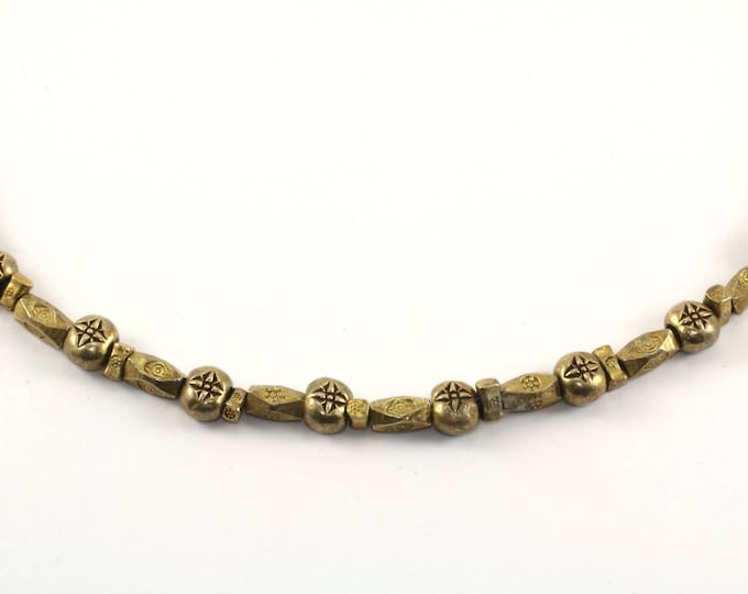 Vintage 17 Inch Beads Beaded Scroll Design Toggle Necklace 925 Sterling Silver NC 586