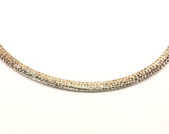 Vintage 18 Inch Hammered Design Chain Necklace 925 Sterling Silver NC 1222