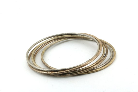 Vintage Stackable Bangle Bracelets 925 Sterling B… - image 1