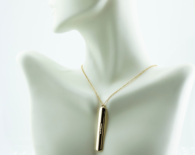 Authentic Tiffany & Co. 18k Yellow Gold Rectangle 1837 Design 18'' Lovely Pendant Necklace GNC 56G