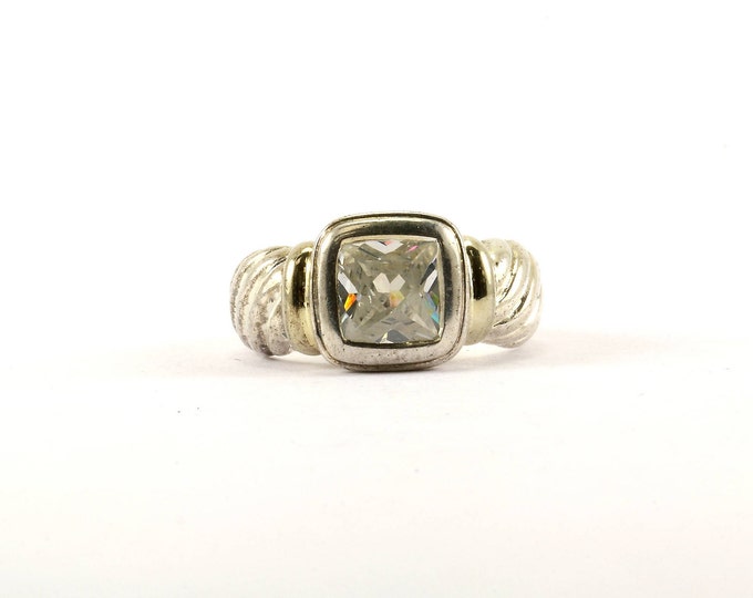 Vintage Size 5.75 White Crystals Ring 925 Sterling RG 2945