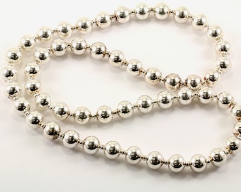 Vintage 24 Inch Beads Beaded Chain Necklace  Sterling 925 Silver BR 583-2-E
