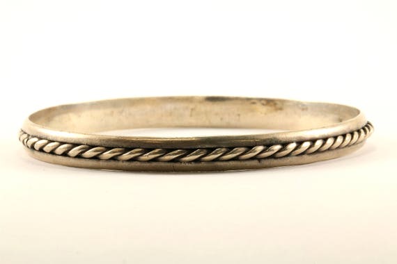 アクセサリー Vintage Silver Twist Bar Bangle 925 925 Sterling Silver Twisted Rope Bangle Bracelet: Artisan