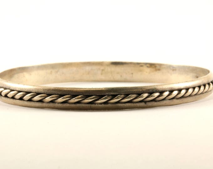 Vintage Twisted Design Bangle Bracelet Sterling Silver BR 3024