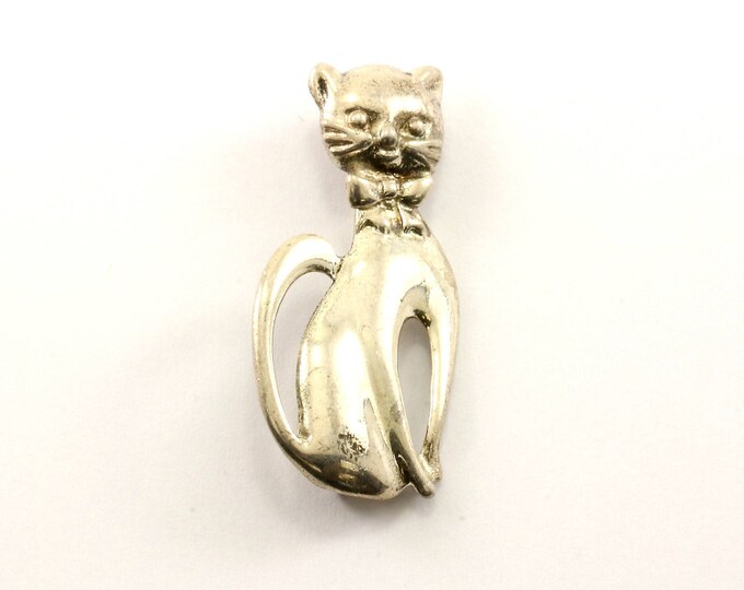 Vintage Cat Design Pin/Brooch 925 Sterling BB 801-E