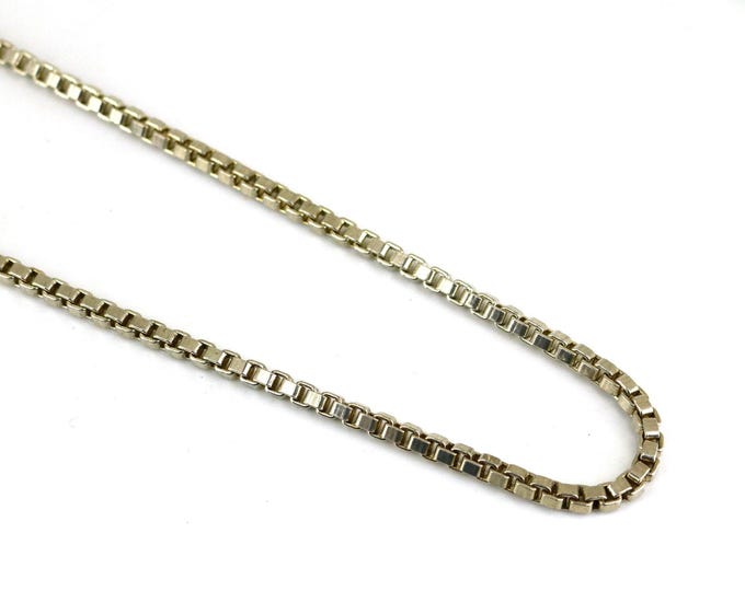 Vintage 18 Inch Plain Simple Men Thick Shiny Box Chain Design Necklace 925 Sterling NC 1826H