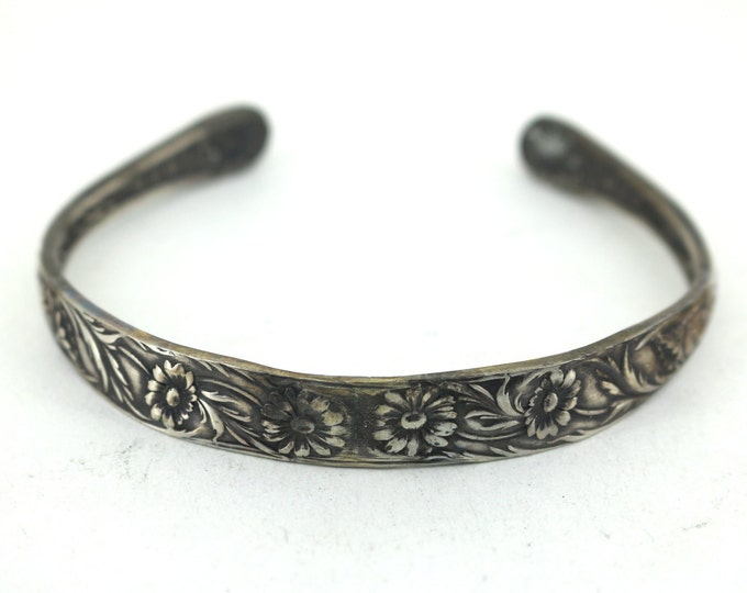 Vintage Handmade Spoon Cuff Bracelet Sterling Silver Br 1102