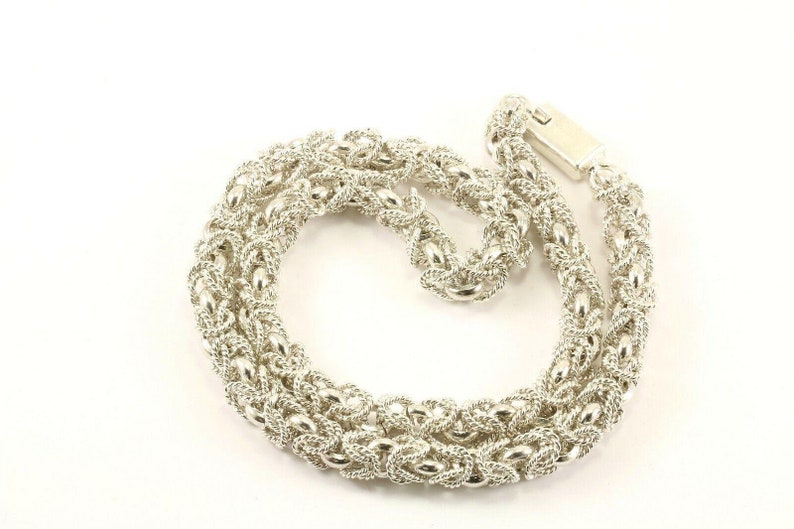 273796571218 Vintage Heavy Byzantine Design Chain Necklace 925 Sterling Nc 981