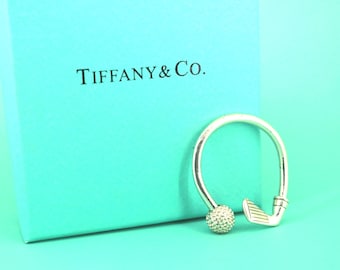 Authentic Tiffany And Co Key Ring Golf Key Holder  Sterling 925 Silver OT 250