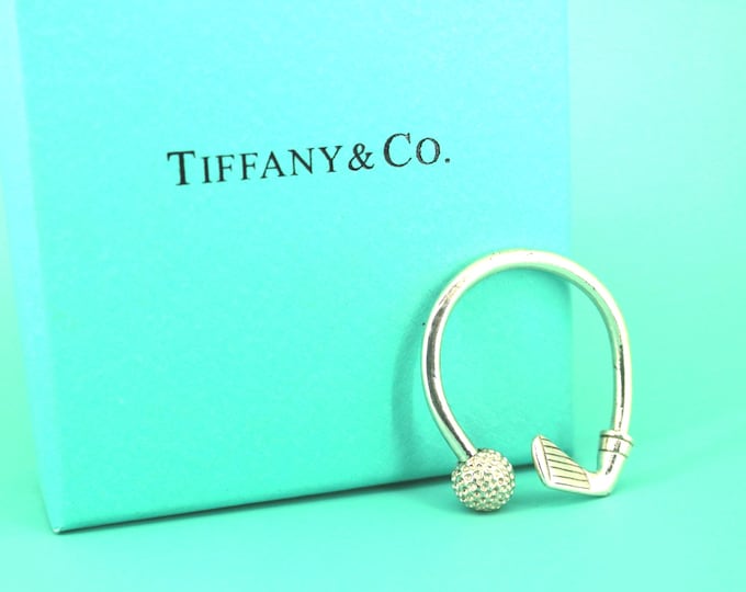 Authentic Tiffany And Co Key Ring Golf Key Holder  Sterling 925 Silver OT 250