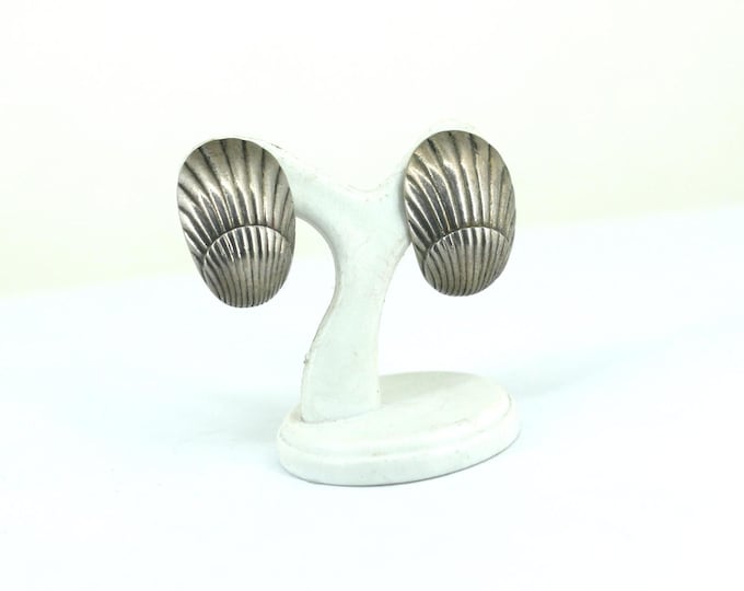Vintage George Jenson Sterling Denmark 90 Sea Shell Clip On Earrings Sterling 925 ER 1565