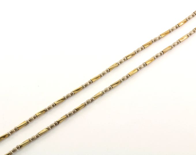 Vintage 23 Inch Gold Toned Beads Chain Necklace 925 Sterling NC 461-E